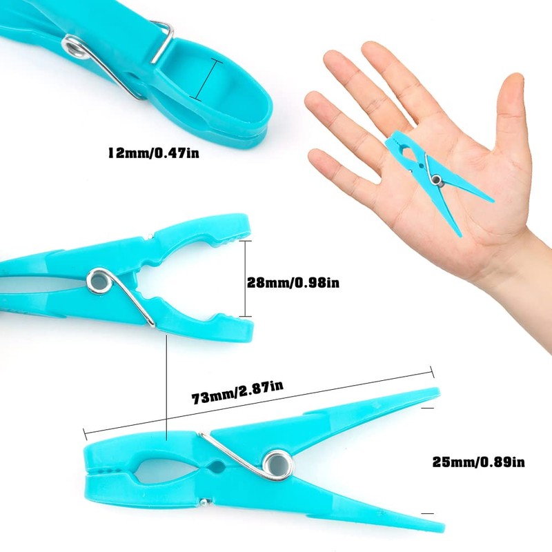24Pcs Plastic Clothespins, Heavy Duty Laundry Clothespins, Mini Clothespins,Air-Drying Clothing