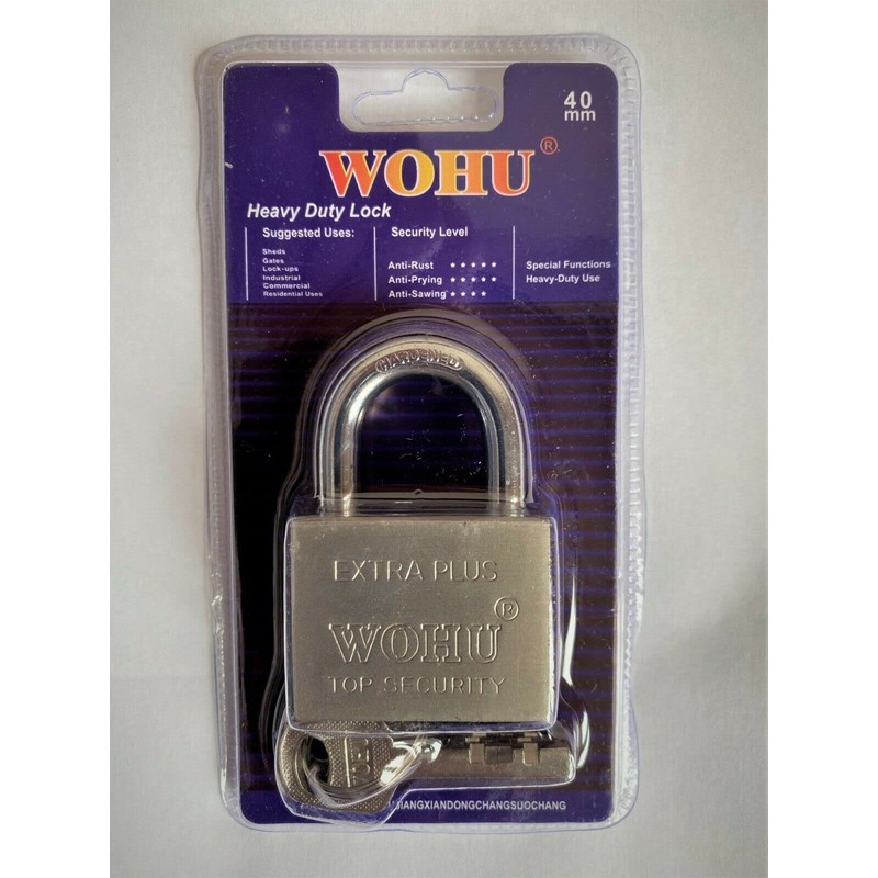 HEAVY DUTY CHROMED PLATED STEEL LOCK WITH 3 KEYS