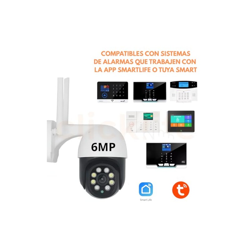 Clicklife Cámara Seguridad Wi-fi 6MP App Smartlife Tuya Smart Compatible