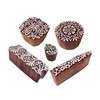 Henna Print Stamps Creative Floral Shape Wooden Blocks (Set of