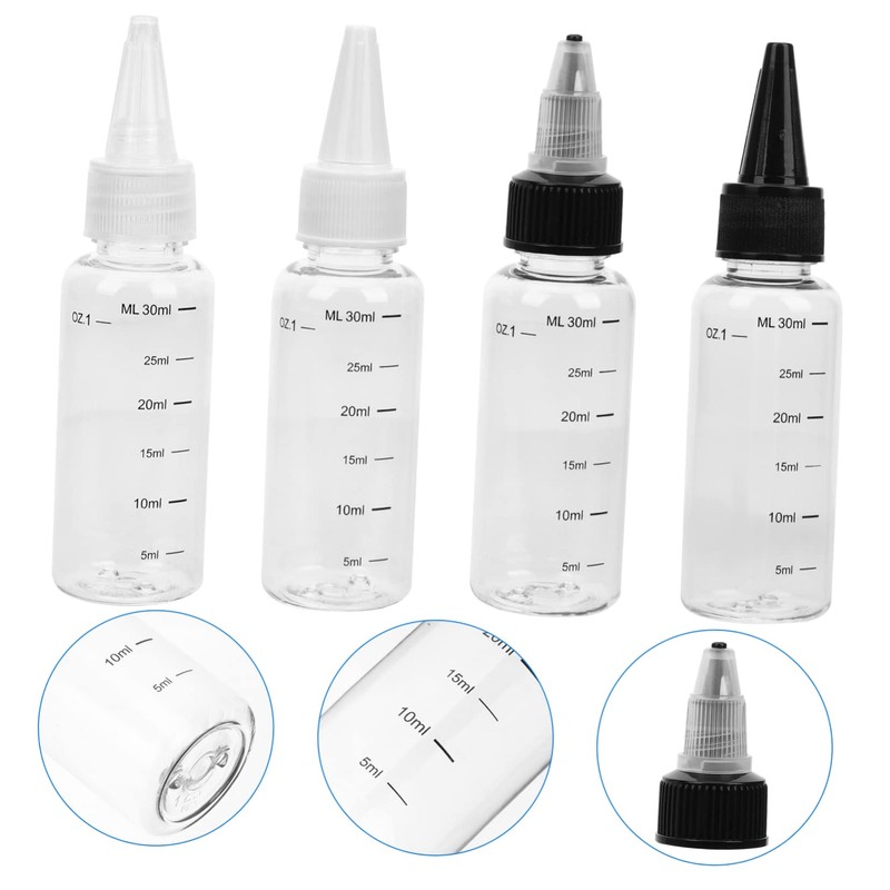 GLEAVI 8 pcs Transparent Squeeze Bottles with Scale for Liquids