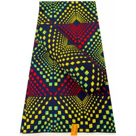 Unbranded Polyester High End Design Ankara Prints -Red, Yellow, Dark-Blue, Black, Sky-Blue