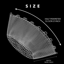 SF Rubber Replacement Net Clear Small Hole for Fly Fishing Landing Net (Circumference:42 inch)