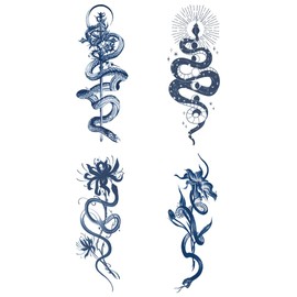 Jagua Tattoo Tattoo Stickers, 2 Weeks Disappearing Henna Tattoo, Real Thinking Carp, Dragon, Phoenix, Wolf, Tiger, Hawk, Snake, Scorpion 4 Types (Gz4009)