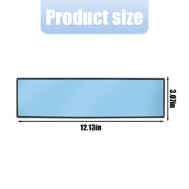 Mandark 12 Inch Car Rear View Mirror, 2PCS Panoramic Clip On Convex Auto Rearview Mirror, HD Anti Glare & Wide Viewing Range Vehicle Interior Accessories, Universal for SUV Sedan Truck (Blue)