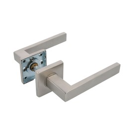 Amig - Handle set with inner rosette for doors | Suki model | 54 x 54 mm | 8 mm square | elegant and simple design | stainless steel silver matt