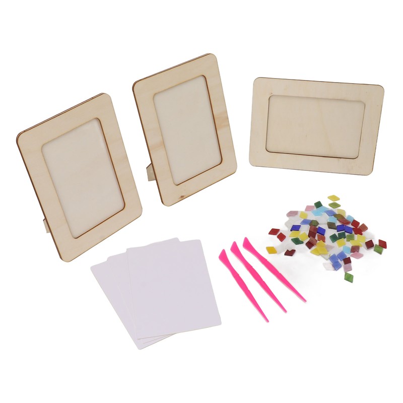 3Set DIY Wooden Picture Frame Making Kit Unfinished Solid Wood