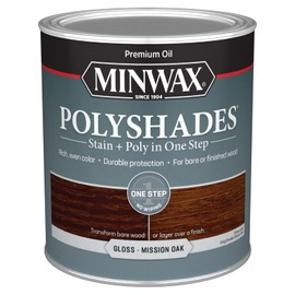 Minwax PolyShades Wood Stain + Polyurethane Finish – Quart, Mission Oak, Gloss