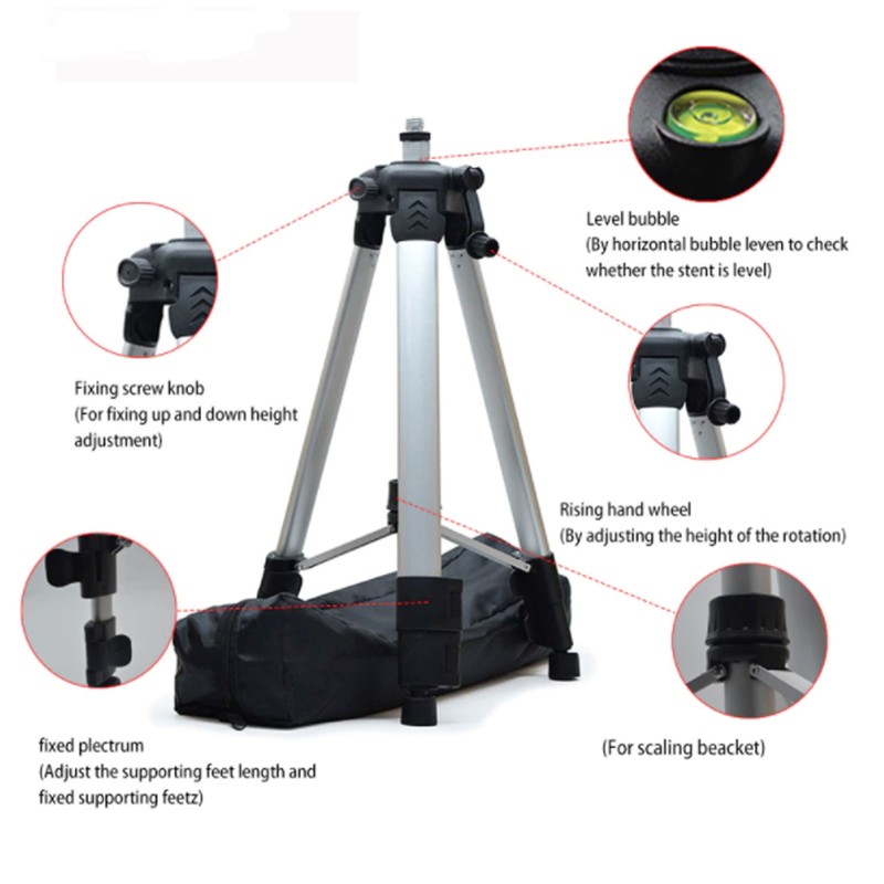 1.5 Meter Tripod Lightweight Self Levelling Horizontal Measuring Level Stand