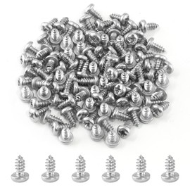 Qjaiune 100 tornillos de chapa de cabeza plana #4 x 1/4 pulgadas, tornillos de acero inoxidable 18-8 tornillos Phillips de rosca completa, tornillos autorroscantes para madera de yeso plástico, tornillos de madera de 1/4 pulgadas