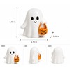 Cute Ghost Pumpkin Statue Halloween Decoration – Adorable Resin Figurine