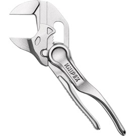 KNIPEX Pliers Wrench XS, Chrome-Plated, 100 mm, Grips Continuously Up to 21 mm, Small Pliers Wrench, Edc, 86 04 100