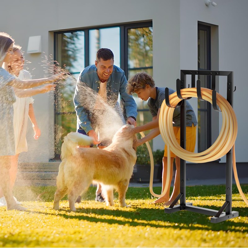 GAVISCITY Heavy-Duty Garden Hose Holder with Stable Base and Tool