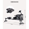 ECHANFIT Water Rowing Machine - Magnetic Rower with Monitor, Device