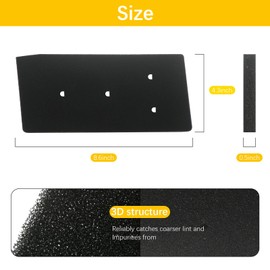 4 Dryer Filters for Bauknecht Privileg Whirlpool HX 481010716911 Heat Pump Dryers, Condensing Dryer Sponge Filter Pad 4Holes (230 x 115 x 14MM)