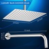 Voolan All Metal Shower Head with Extension Arm, Stainless Steel