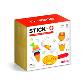 Stick-O Magnetic Building Blocks for Children from 1 Years, Creative Construction Toy, Educational Toy with Magnet, Cooking Friends Set for Girls and Boys, Montessori Toy, 16-Piece Set