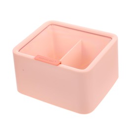 iplusmile Desktop Cotton Pad Holder Makeup Organizer Cover Dual-Compartment Storage for Cotton Swabs and Pads for Makeup Tables and Bathrooms Design