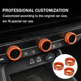 SENSHINE Air Conditioning, Vent Knob Cover for Honda Civic Accessories 2022 2023 2024 2025 for Honda CRV 2023 2024 2025 Start/Stop Push Button Ring,Control Knob Button, Vent Lever Trim 10Pcs(Orange)