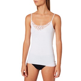 Calida Women's Feminine Sense Lace Trim Camisole, 11451, White, XS
