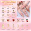 130 Pcs Gold Butterfly Star Nail Charms and Gems, Cross