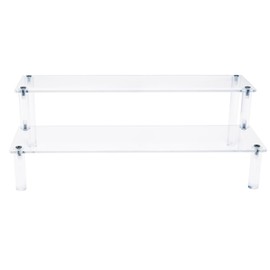 MUTTE Acrylic Display Shelf Stand, Display Shelf Organiser for Muffin Shelf, Buffet Stand, Collector's Items, Decoration, DIY Figures Collection, Acrylic Display Case (30 cm Two Layers)