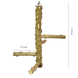 2 PCS Bird Perch Stand Parrot Cage Branch Perch Natural Prickly Ash Wood Perch Stand and Y Shape Azalea Wood Bird Stand for Cockatiels Parakeets Macaws Finches Conures Love Birds