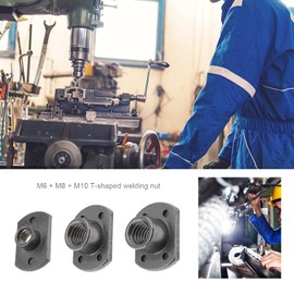 Be In Your Mind 15pcs Weld Nuts M6 M8 M10 Tab Base UNC Carbon Steel Machine Screw T-Shaped 2&4 Projection for Furniture Vehicles Caster and Industry Machine