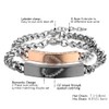 Cupimatch Stainless Steel Couples Bracelet with Engraved Heart, Couples Bracelets
