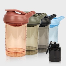 CREAWELLAY Protein Shaker Bottle for Gym, Fitness & Supplements, Leakproof Shaker Cups, 14oz (400ml), PETG Material, BPA-Free, 4 Pack (Black, Blue, Green, Orange)