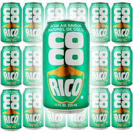 Coco Rico Coconut Soda, 12oz Can (Pack of 18, Total of 216 Fl Oz)