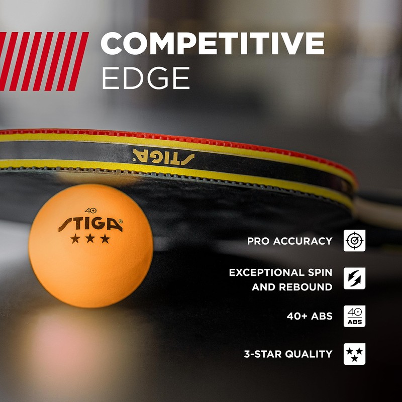 STIGA Tournament-Quality 3-Star Ping Pong Balls – Official Size and