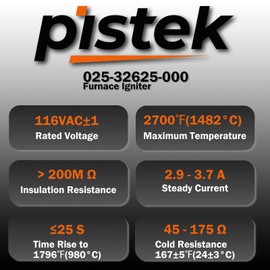 Pistek 025-32625-000 S1-02532625000 Gas Furnace Igniter For York Coleman Luxaire