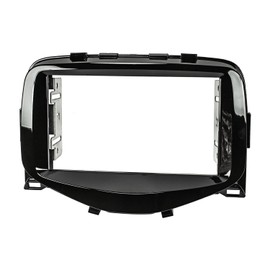 tomzz Audio 2455-003 Double DIN Radio Faceplate Compatible with Toyota Aygo Citroen C1 Peugeot 108 from 2014 Piano Lacquer Black