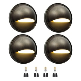 Gardenreet Solid Brass Low Voltage Landscape LED Deck Lights for Outdoor House Wall Step Lamp with G4 Bulb(4 Pack)
