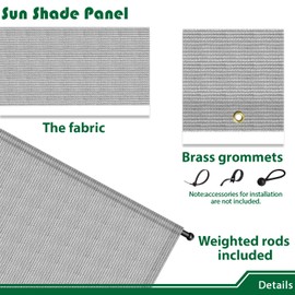 Goleray 12'x12' Pergola Replacement Canopy Shade Cover Sun Shade Cloth with Grommets, UV Protection Patio Covers for Outside Porch Backyard Gazebo Awning, Gray