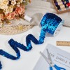OLYCRAFT 11-Yard 1 Inch Elastic Sequin Trim Metallic Blue Stretch