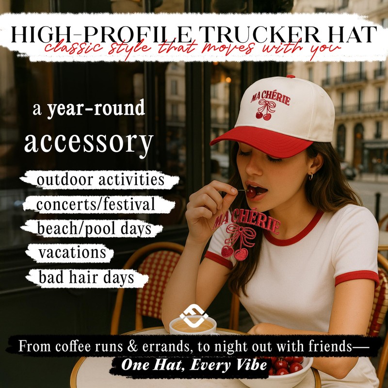 Two Tone Vintage Snapback Hat - Ma Chérie - Red/Beige