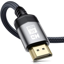 sweguard 4K HDMI Cable 7 Metres, HDMI 2.0 to HDMI Cable 4K @ 60Hz 18Gbps Nylon Braided Cable, Gold-Plated Connectors with Ethernet/Audio Return Channel, Compatible Video 4K UHD 2160p, HD 1080p (Grey)