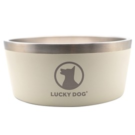 Lucky Dog Indulge Food Grade Double Wall Stainless Steel Constructed Pet Dog Bowl, Holds 5 Cups of Food and 40 Ounces of Water, Tahitian Sands