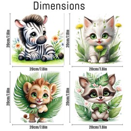 4 Pack Paint by Number Kit for Adults, Animals DIY Arts and Crafts Mini Small Easy Paint by Number for Beginner with Paints Brushes,Cat Zebra, Lion Raccoon Acrylic Paint Set for Home Decor 6x6Inch