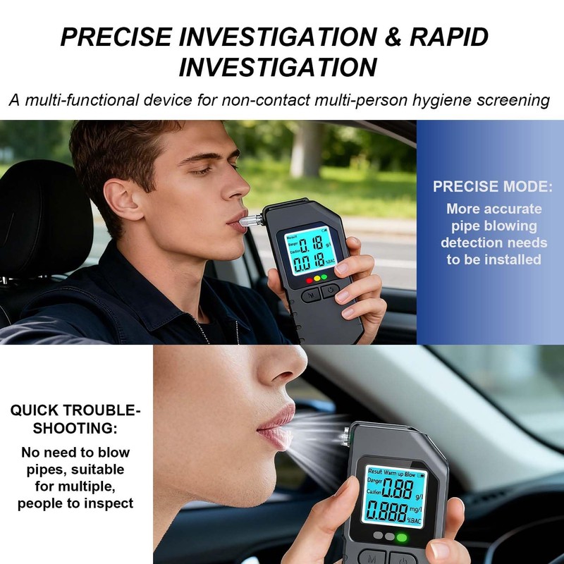 Portable Breathalyzer Alcohol Tester, Fast Accurate Sensor, Triple LED Smart