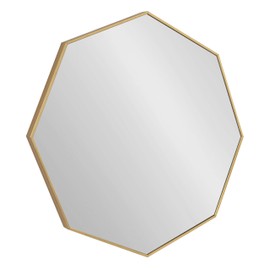 Kate and Laurel Rhodes Mid-Century Octagon Mirror, 30.75 x 30.75, Gold, Sophisticated Modern Mirror for Wall