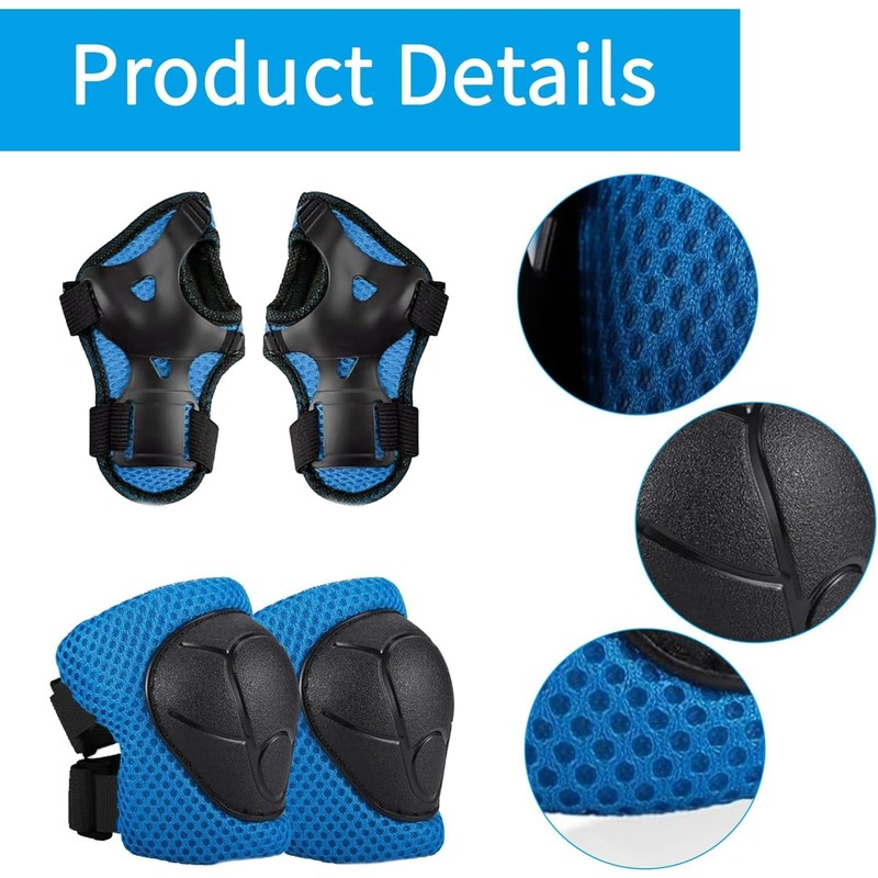 6-Piece Children's Inline Pads Set, Protector Set, Children's Knee Pads,