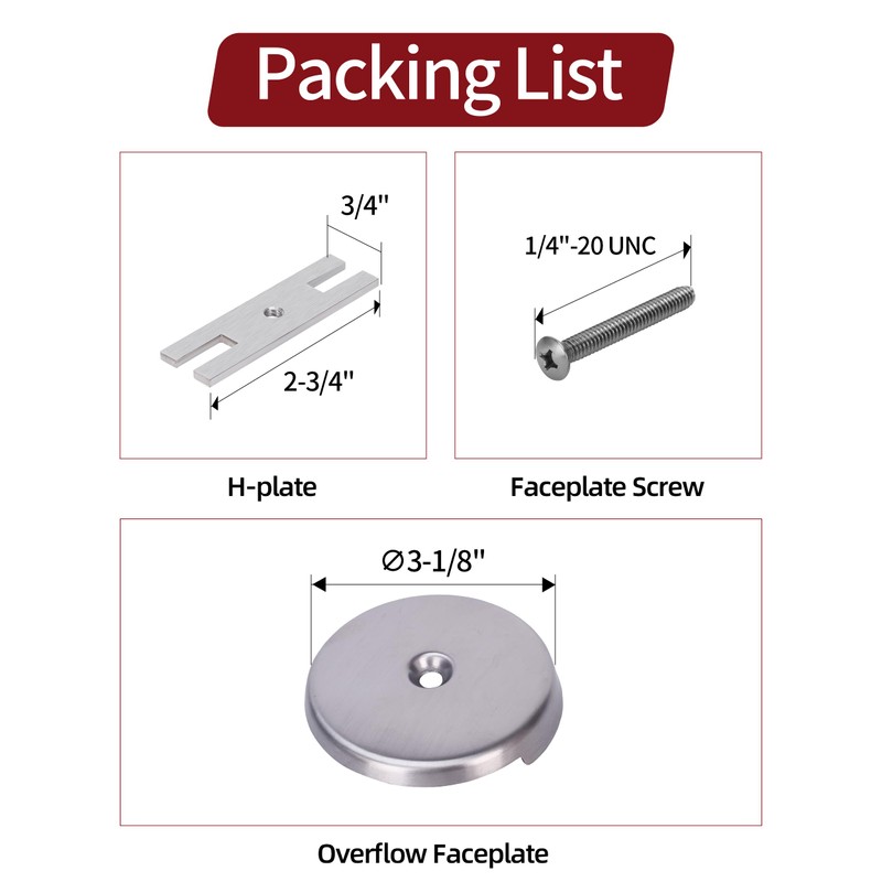 PRIMSOPH One Hole Overflow Faceplate Tub Drain Trim Kit Conversion