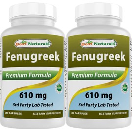 Best Naturals Fenugreek Seed 610 mg 180 Capsules (Pack of 2)