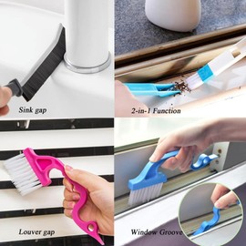 DuDuZui 11 Stk Hartborsten Eckenreinigungsbürste, 6 Farbenfroh Spaltreinigungsbürste, 3 Fensterbahnreinigungsbürsten, 2 Staubwannenreinigungsbürsten, für Badezimmern, Küchenspülen und Fliesenfugen ﻿ ﻿