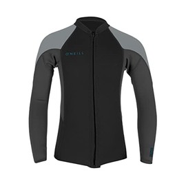 Youth Reactor-2 2mm Front Zip Wetsuit Jacket, Black/Graphite/Cool Grey, 8
