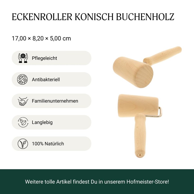 Hofmeister® Rolling Pin Made ofBeech Wood, Rolling Dough Quickly And