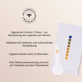 ellen pH Control - CE Marked Vaginal pH Test for Infection Detection - pH Test Strips Sheath Self Test with Applicator - Easy & Painless - Pack of 5